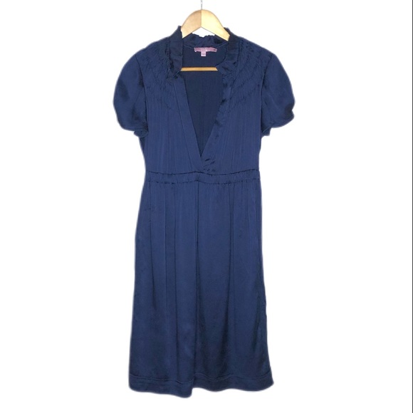 Calypso St. Barth Navy Blue Silk Dress - Picture 2 of 4